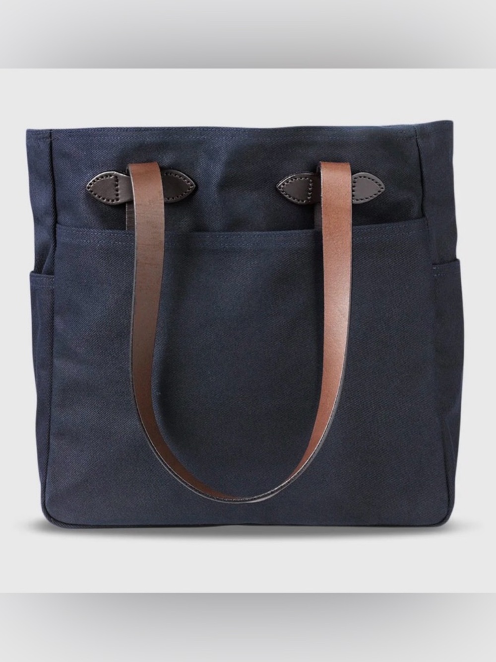 EUC Filson Navy Tote w/ Leather Straps